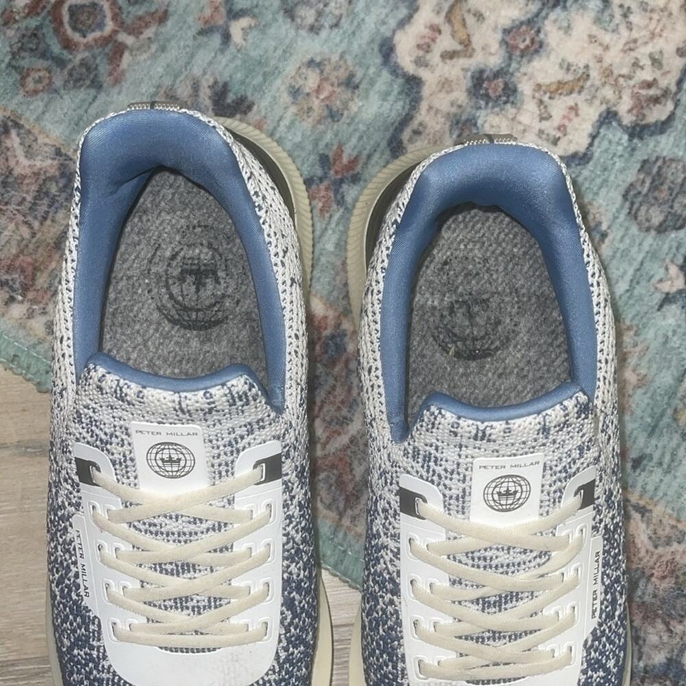 Peter Millar Blue and White size 8 woman's Sneakers - Picture 3 of 11